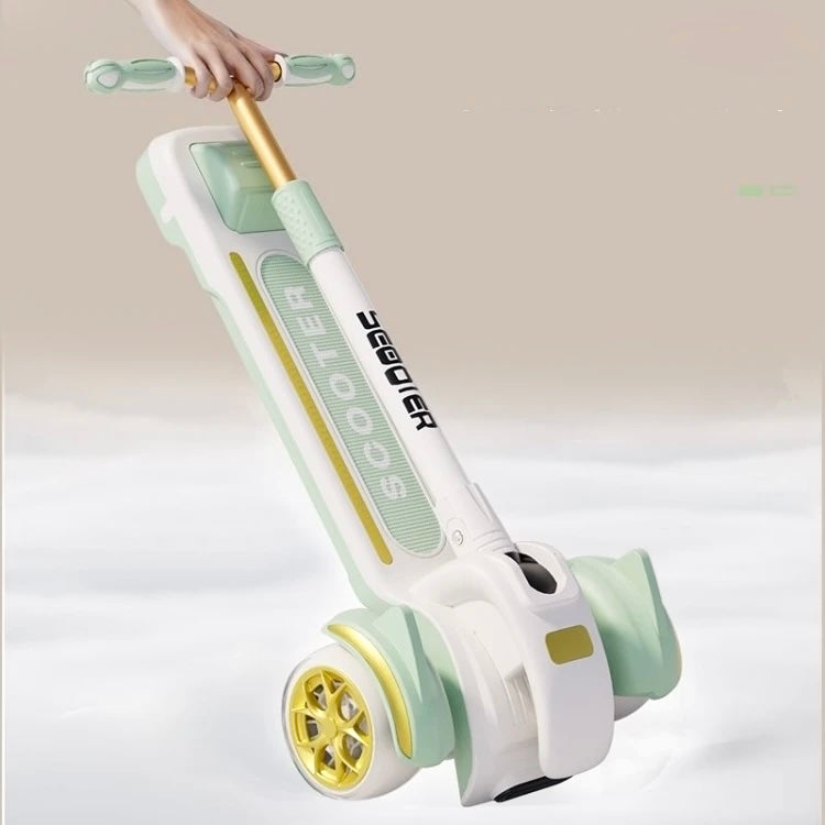 High quality Kid's scooter 3 wheels Big pedal Foldable scooter, height-adjustable PU with LED light wheels, best for gifts for children from 3 to 14