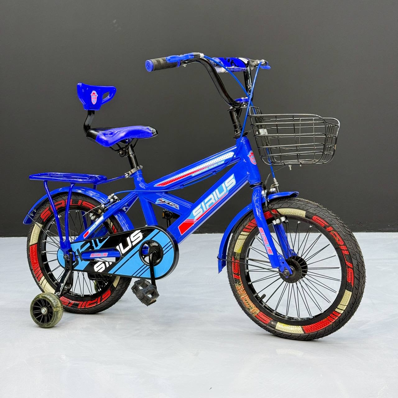 Series 16” Kids Bicycle – Heavy-Duty Frame with Front Basket & Backrest Seat – Safe & Stable Ride Blue