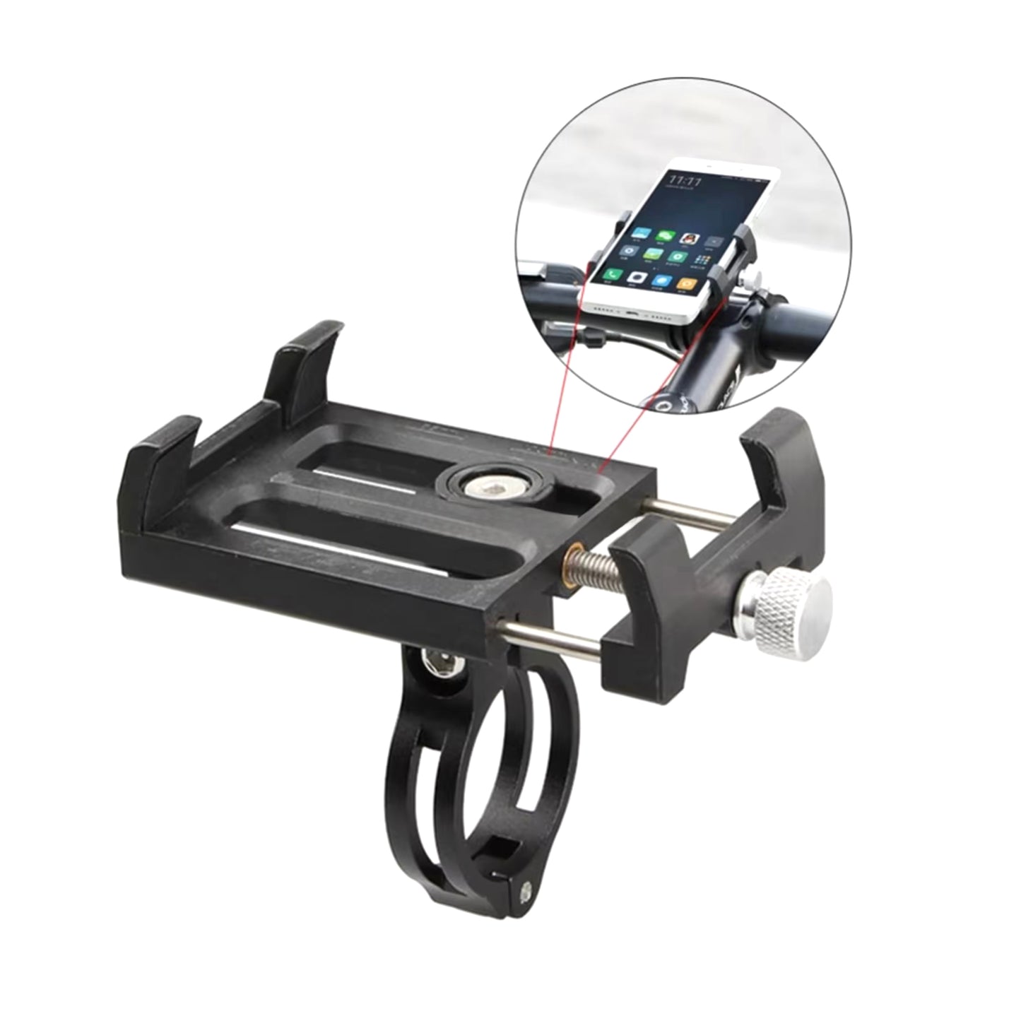 GUB G-84 Metal Bike Phone Holder – 360° Rotatable Aluminum Mount for 3.5–6.5 inch Smartphones – Secure Anti-Slip Handlebar Grip for Bikes, Motorcycles & Scooters