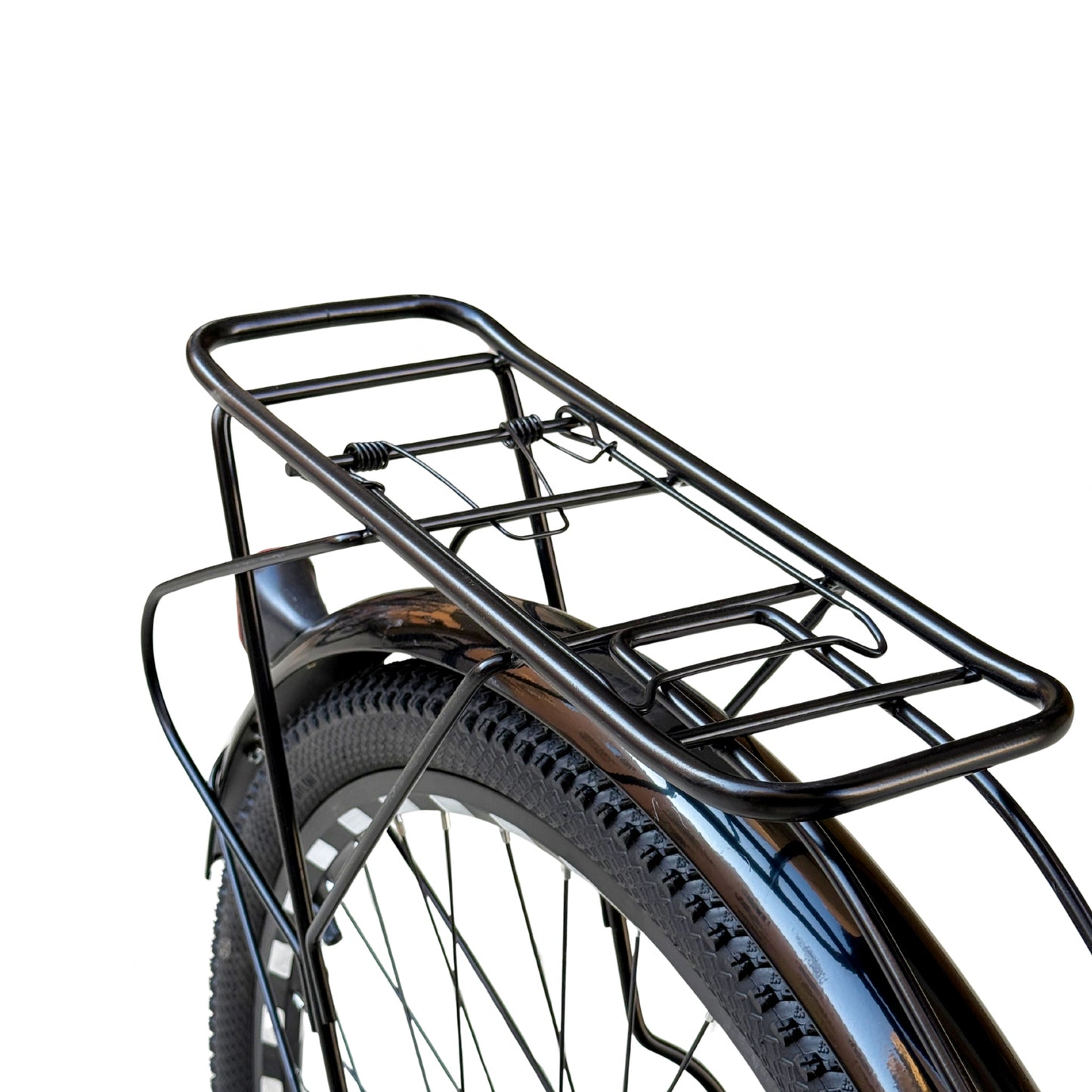 26” Single-Speed Bicycle – Front Suspension + Disc Brake – Internal Cable Frame – Front Basket & Rear Seat – Metal Mudguards blue