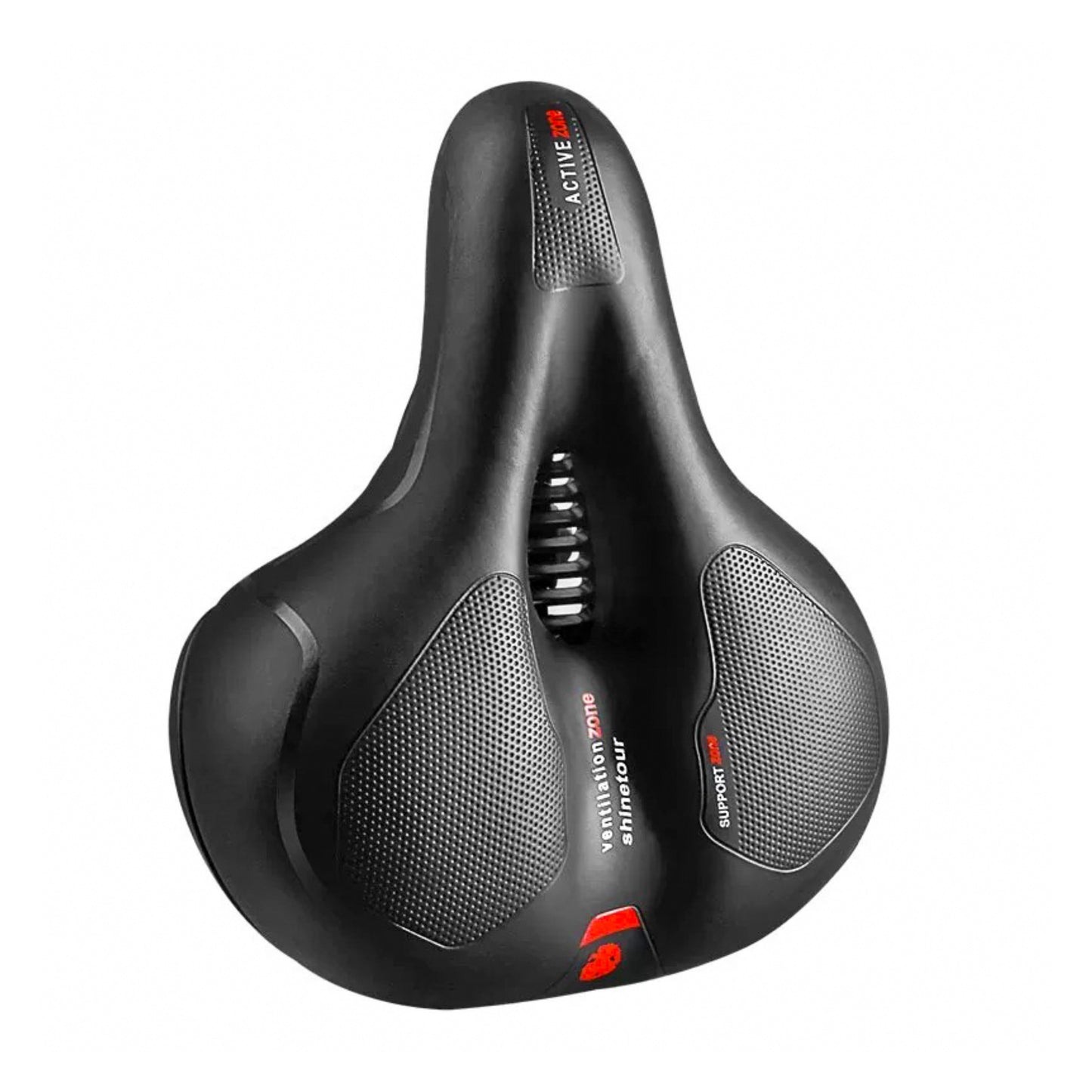 Comfort Bike Saddle – Memory Gel Seat with Central Airflow & Dual Shock Absorption – Water Resistant