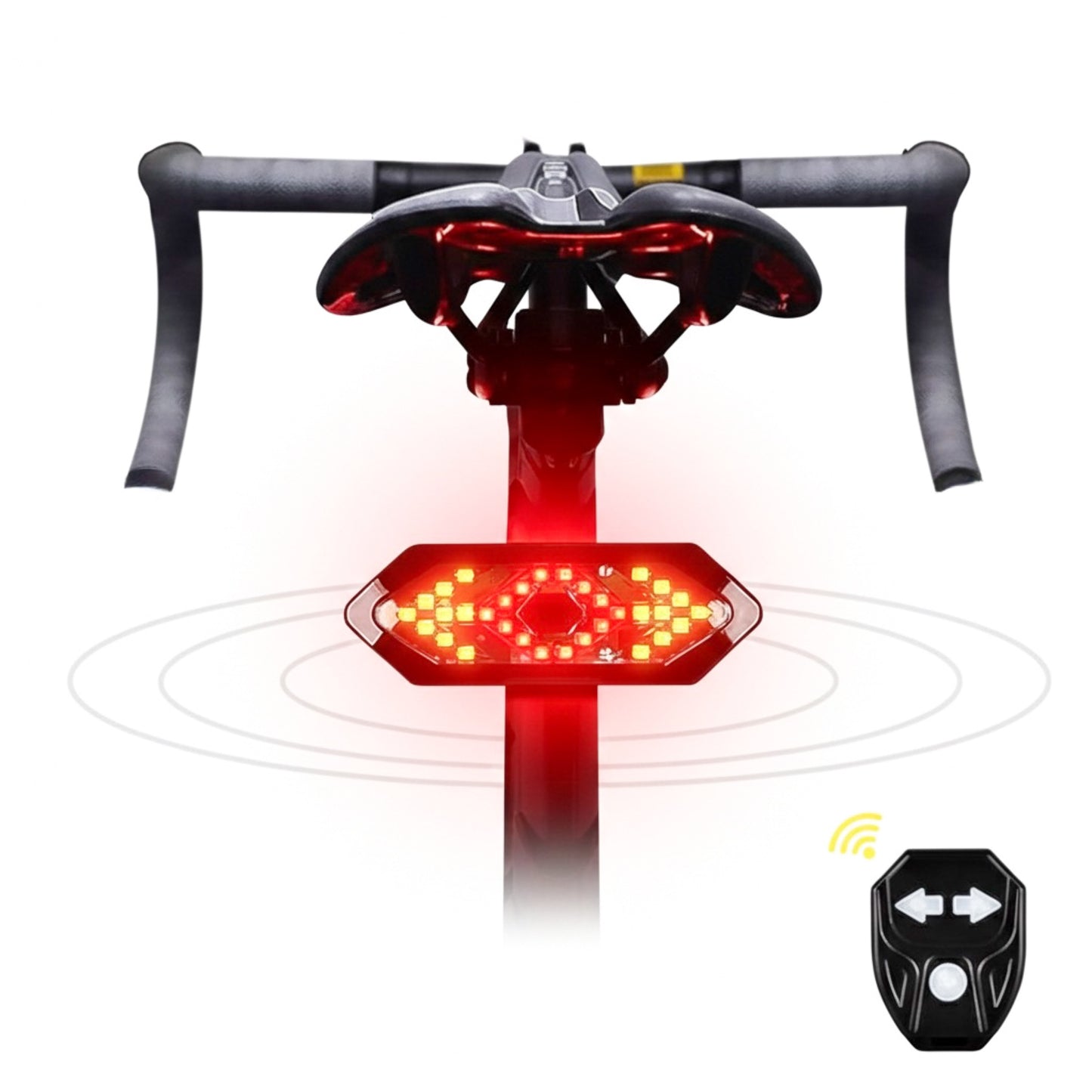 Rechargeable LED Rear Bike Turn Signal Light with Remote Control – 5 Lighting Modes & Safety Alert System