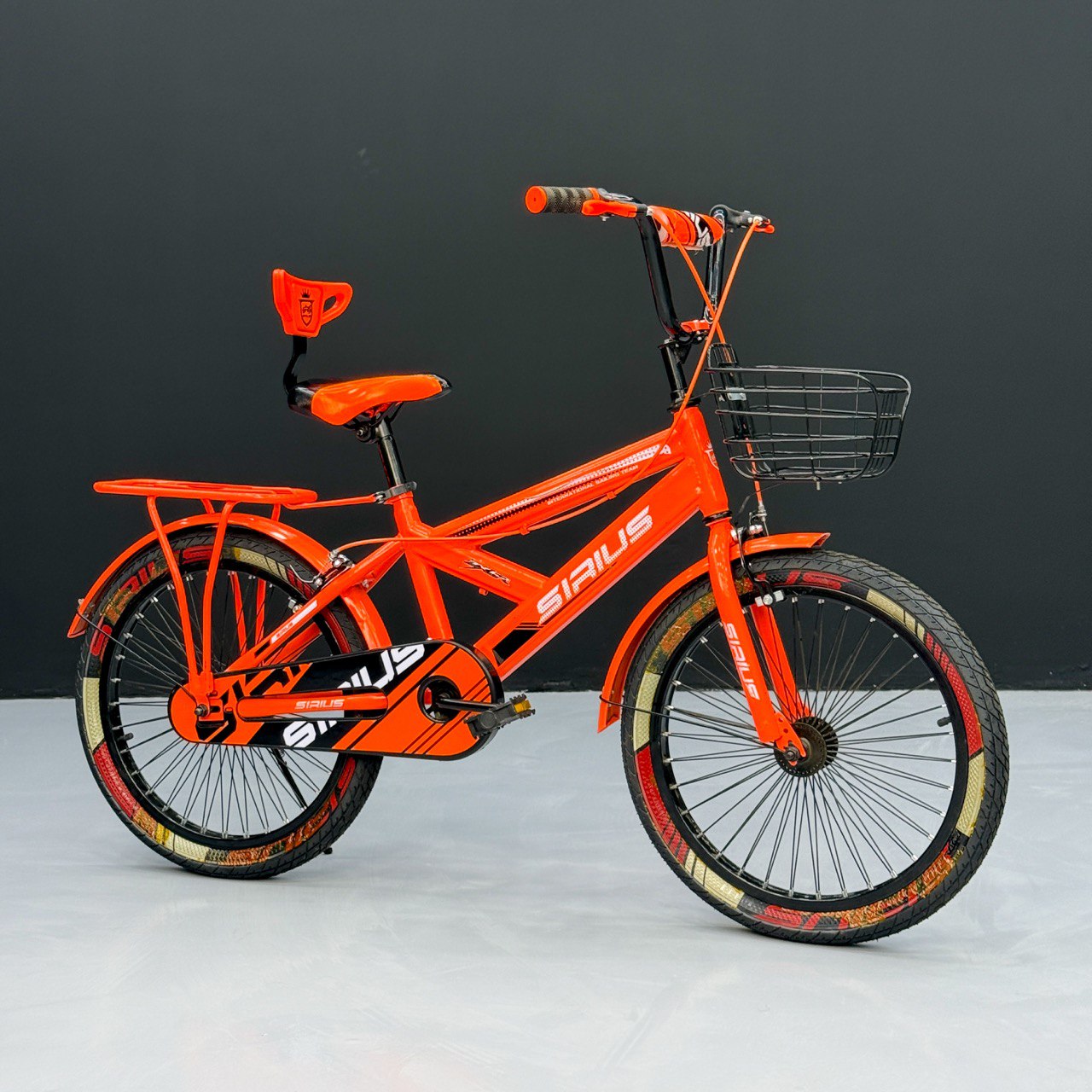 Series Kids Bicycle – Heavy-Duty Frame with Front Basket & Backrest Seat – Safe & Stable Ride Red