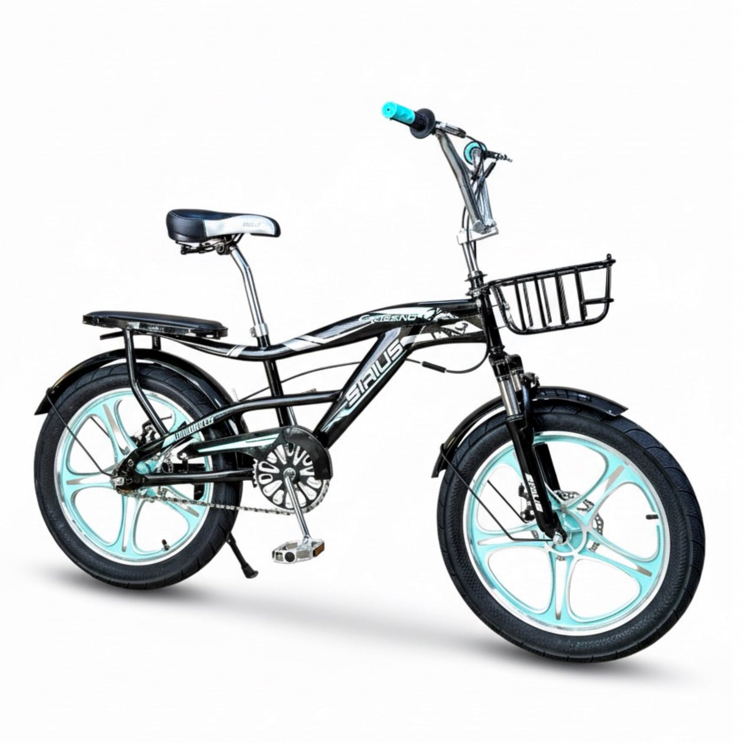 BMX 20 Inch Kids & Teens Bike – Durable Frame with Front Basket & Padded Rear Seat – Stylish Youth Design