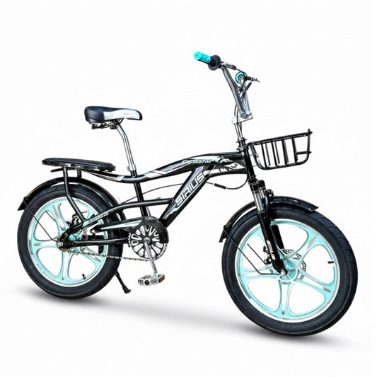 BMX 20 Inch Kids & Teens Bike – Durable Frame with Front Basket & Padded Rear Seat – Stylish Youth Design