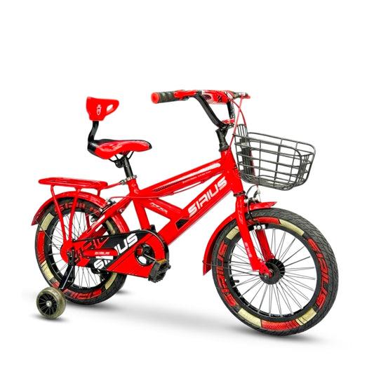 Series 16” Kids Bicycle – Heavy-Duty Frame with Front Basket & Backrest Seat – Safe & Stable Ride Red