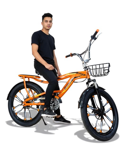 BMX 24 Inch Bike – Durable Frame with Front Basket & Padded Rear Seat (Height 140–175 cm)