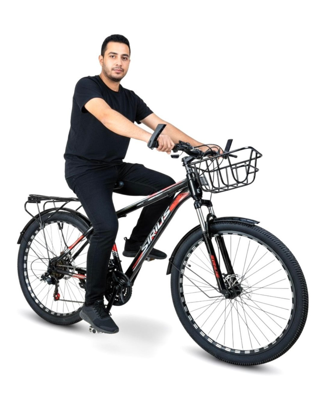26-Inch Multi-Purpose Bicycle with Front Basket & 21-Speed Gears