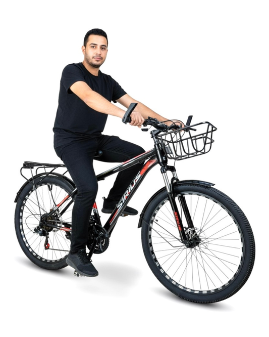 26-Inch Multi-Purpose Bicycle with Front Basket & 21-Speed Gears