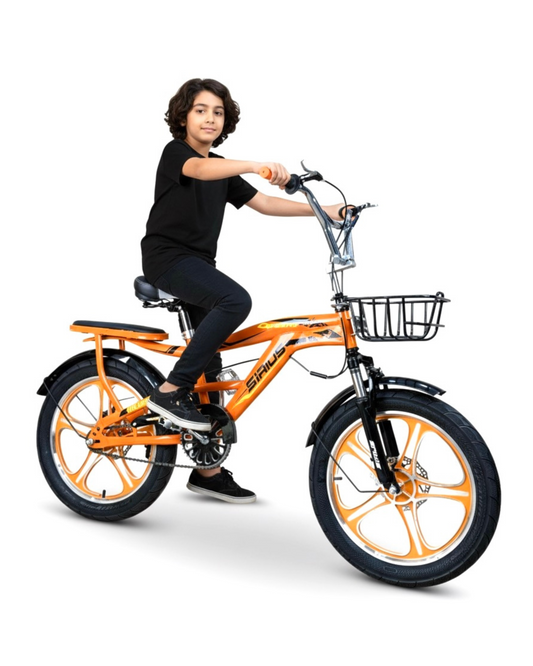 BMX 20 Inch Kids & Teens Bike – Durable Frame with Front Basket & Padded Rear Seat