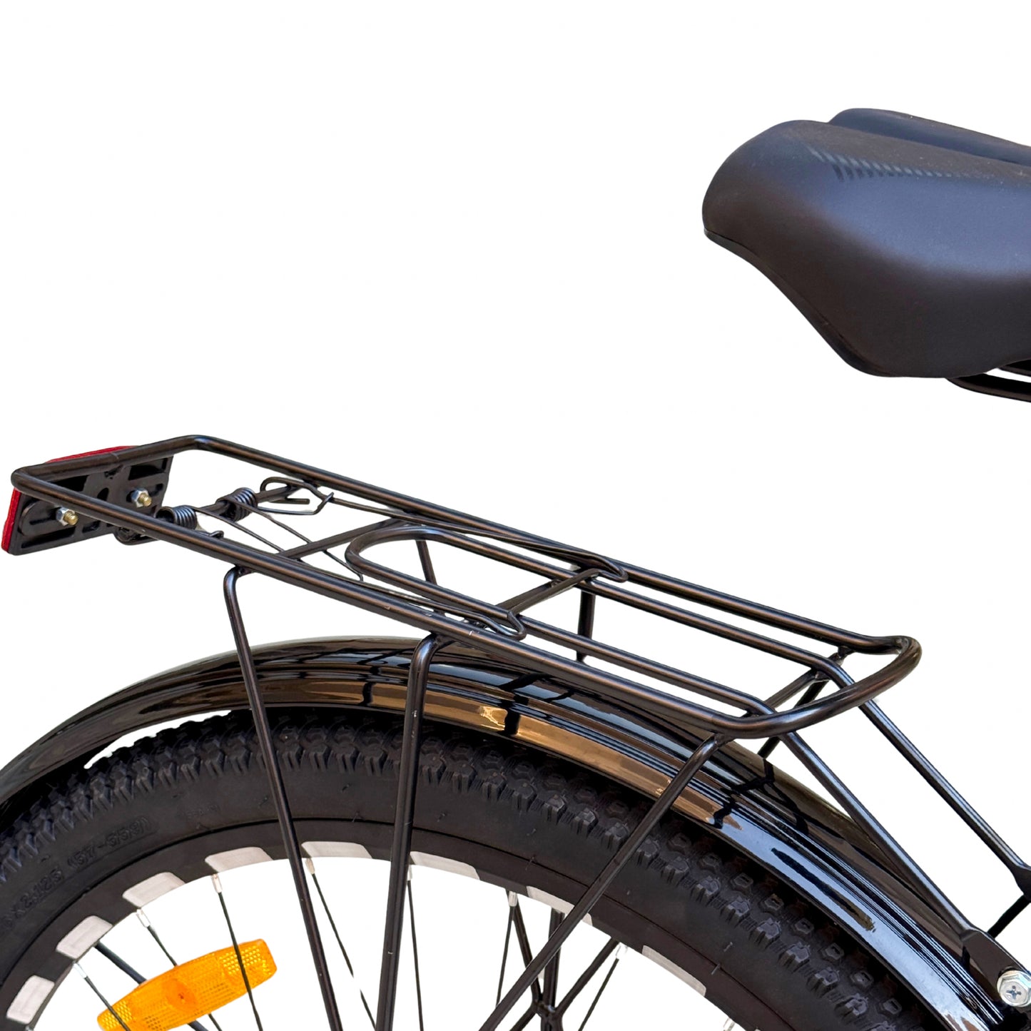 26 Inch Bicycle – 21 Speed, Front Suspension, Disc Brakes, Front Basket & Rear Seat, Quick Release Seat black