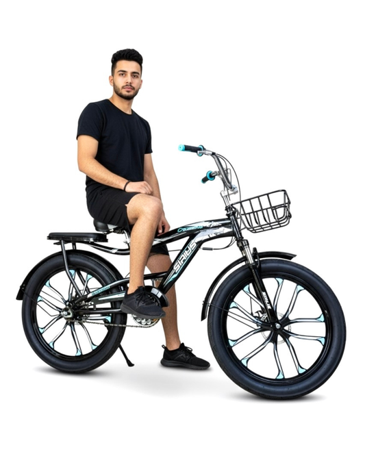 BMX 24 Inch Bike – Durable Frame with Front Basket & Padded Rear Seat (Height 140–175 cm)