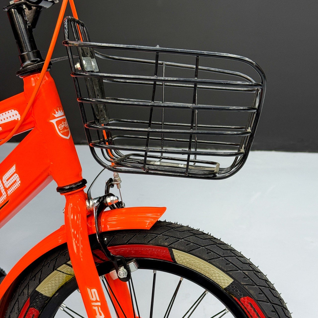 Series 16” Kids Bicycle – Heavy-Duty Frame with Front Basket & Backrest Seat – Safe & Stable Ride Orange