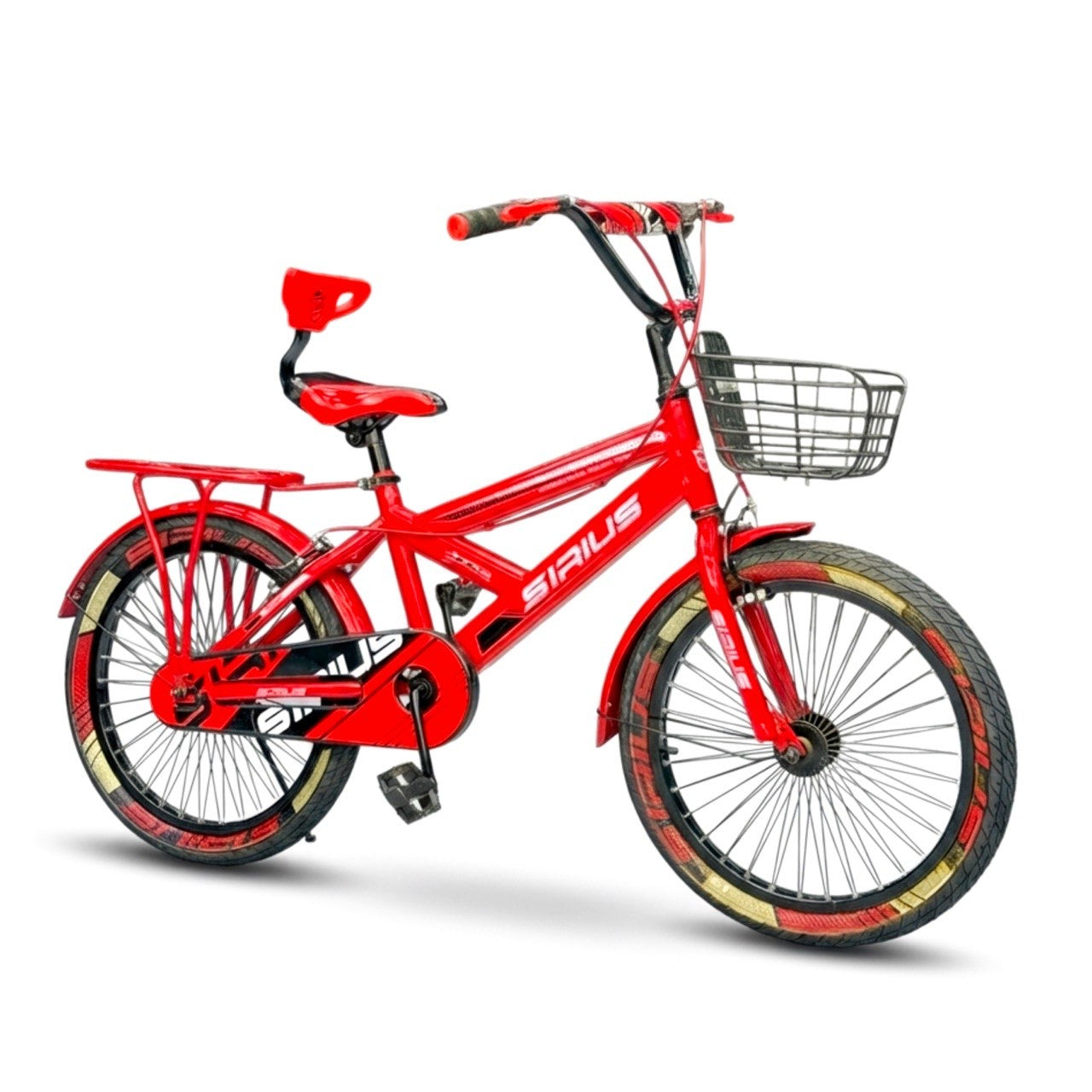 Series 20” Kids Bicycle – Heavy-Duty Frame with Front Basket & Backrest Seat – Safe & Stable Ride Red