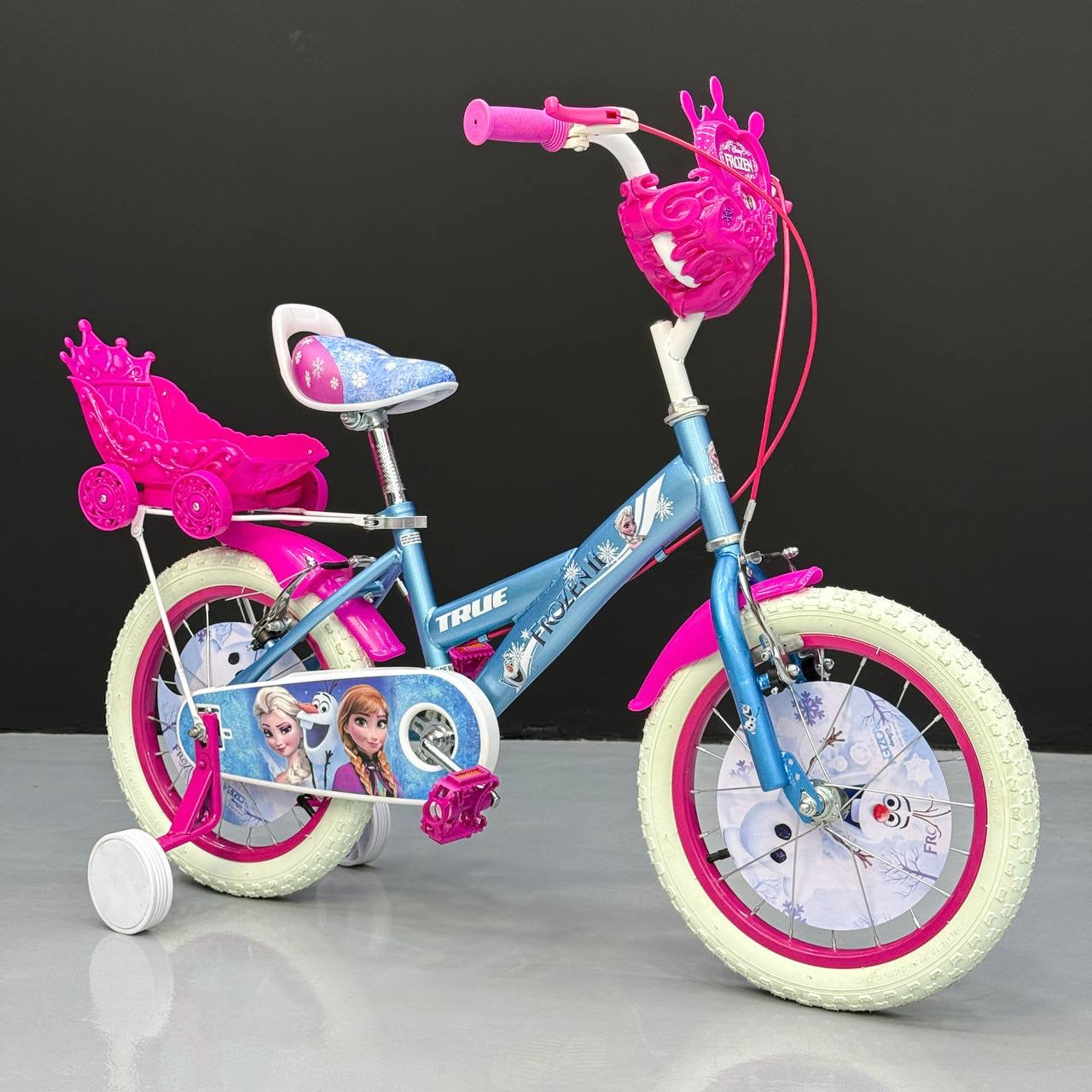 Girls’ FROZEN Bicycle, Size 16, With Training Wheels – For Ages 4 to 7 Years