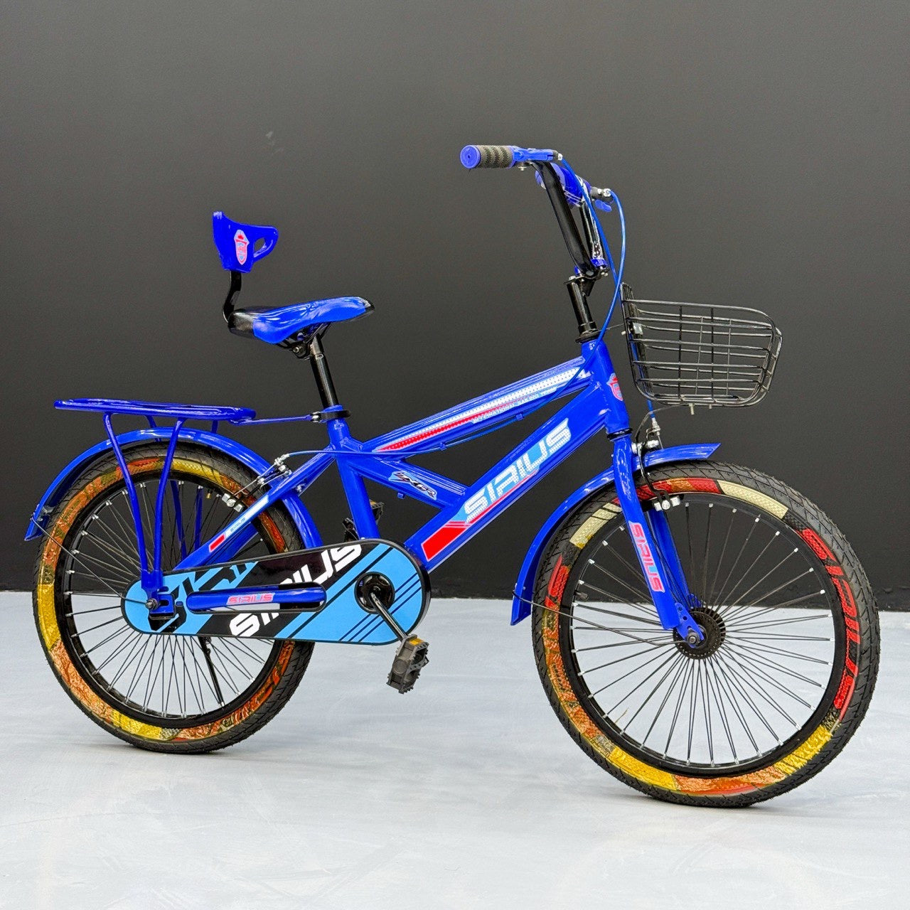 Series 20” Kids Bicycle – Heavy-Duty Frame with Front Basket & Backrest Seat – Safe & Stable Ride Blue