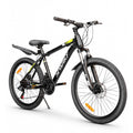 24-inch Mountain Bike - 21 Speeds, Disc Brakes, Front Suspension, Fenders, Quick Release Seat, and High-Quality Tires