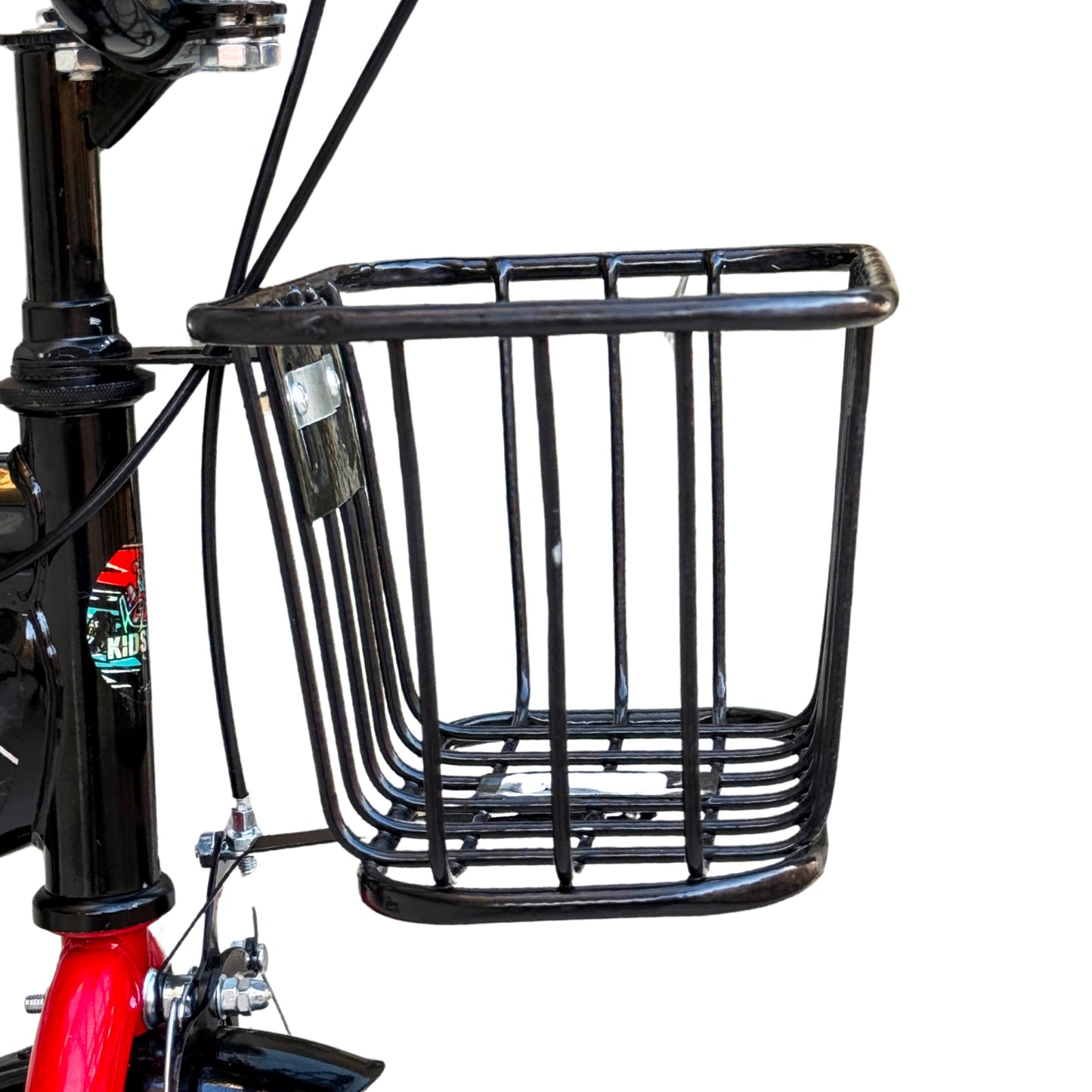 Kids 12 Inch Bicycle – Front Basket, Rear Padded Seat, Chain Guard, Light-Up Training Wheels & Adjustable Quick-Release Seat – For Ages 2–5 Years red