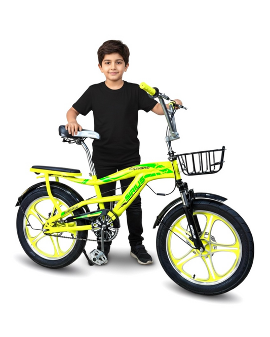 BMX 20 Inch Kids & Teens Bike – Durable Frame with Front Basket & Padded Rear Seat