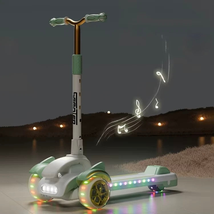 High quality Kid's scooter 3 wheels Big pedal Foldable scooter, height-adjustable PU with LED light wheels, best for gifts for children from 3 to 14