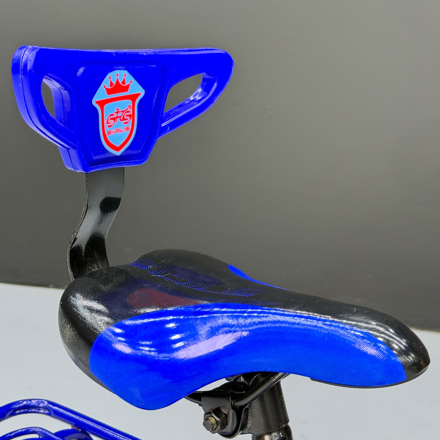 Series 12” Kids Bicycle – Heavy-Duty Frame with Front Basket & Backrest Seat – Safe & Stable Ride blue