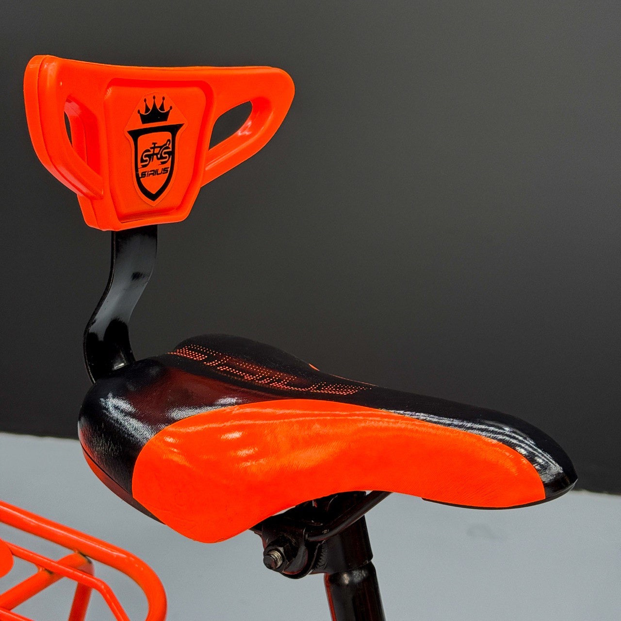 Series 20” Kids Bicycle – Heavy-Duty Frame with Front Basket & Backrest Seat – Safe & Stable Ride Orange