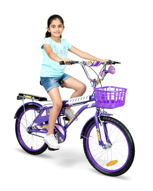 TIGER Kids Bike 20 Inch with Front Basket & Back Seat – For Children 6 to 10 Years