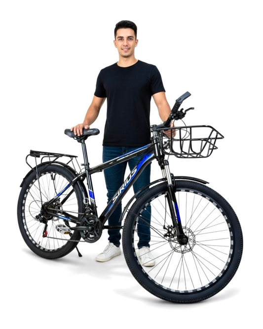 26-Inch Multi-Purpose Bicycle with Front Basket & 21-Speed Gears