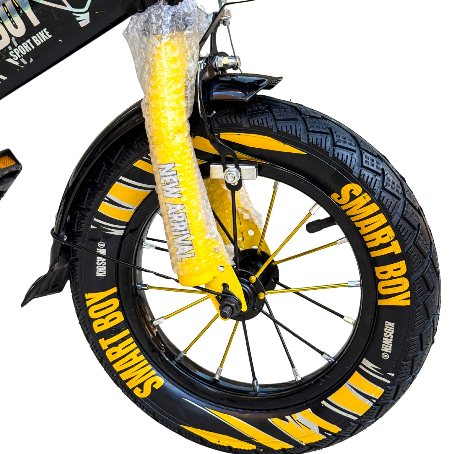 Kids 12 Inch Bicycle – Front Basket, Rear Padded Seat, Chain Guard, Light-Up Training Wheels & Adjustable Quick-Release Seat – For Ages 2–5 Years yellow