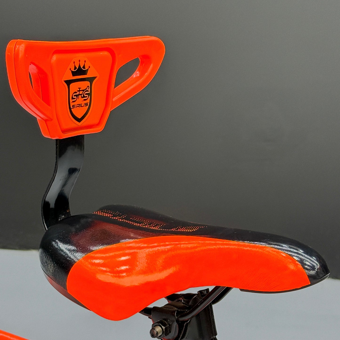 Series 12” Kids Bicycle – Heavy-Duty Frame with Front Basket & Backrest Seat – Safe & Stable Ride orange