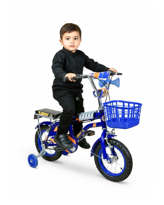 TIGER Kids Bike 12 Inch with Front Basket & Back Seat – For Children 2 to 5 Years