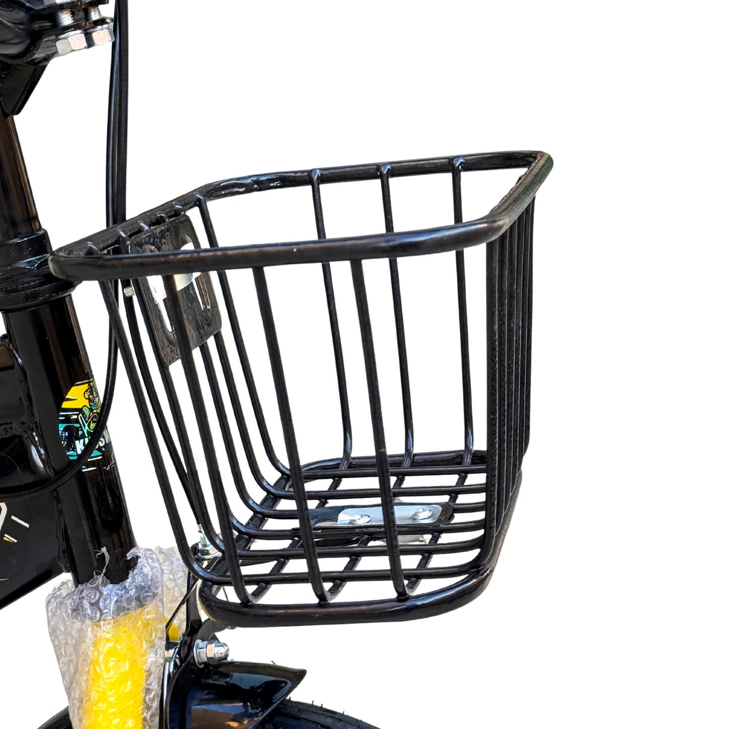 Kids 12 Inch Bicycle – Front Basket, Rear Padded Seat, Chain Guard, Light-Up Training Wheels & Adjustable Quick-Release Seat – For Ages 2–5 Years yellow