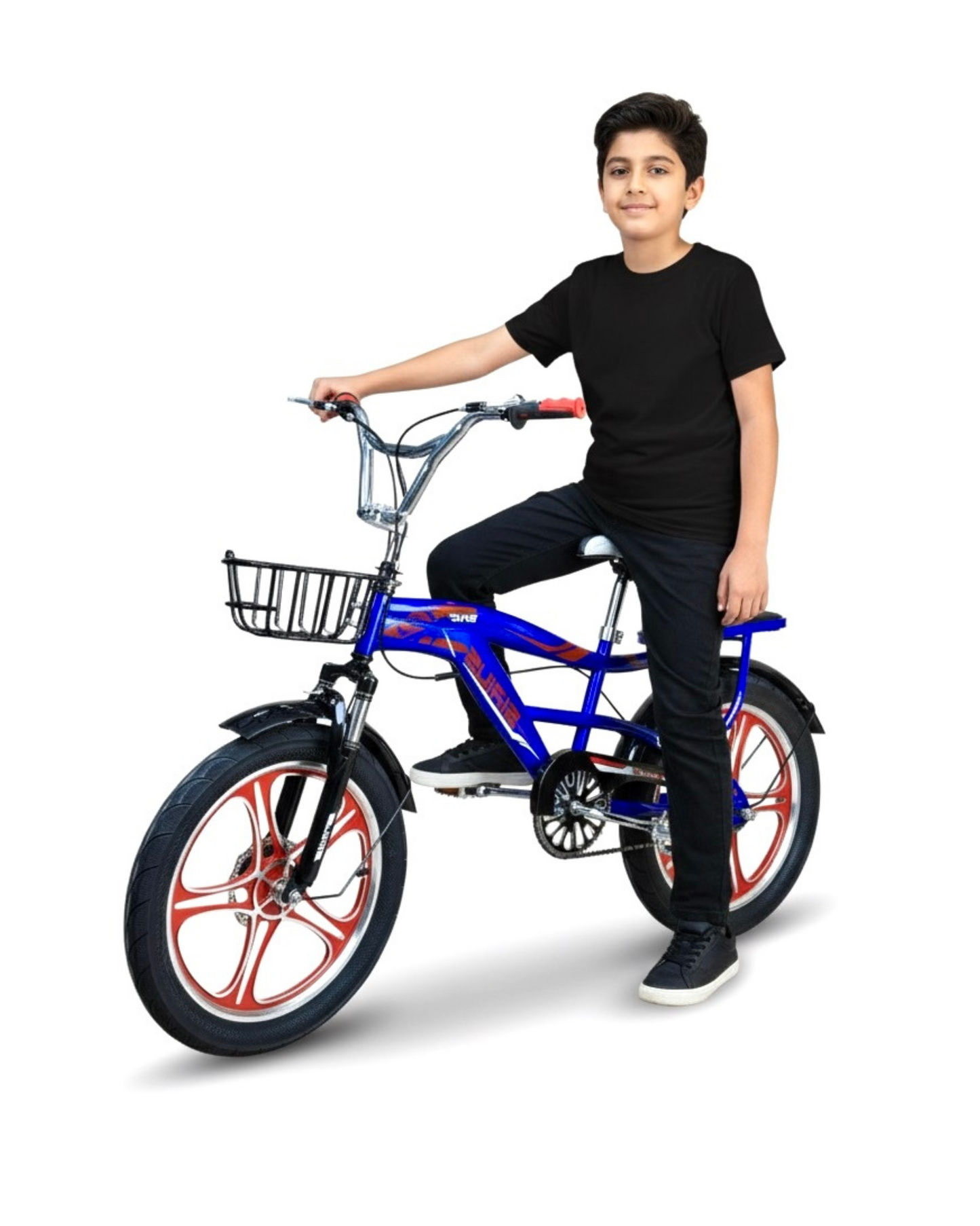BMX 20 Inch Kids & Teens Bike – Durable Frame with Front Basket & Padded Rear Seat