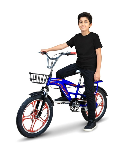 BMX 20 Inch Kids & Teens Bike – Durable Frame with Front Basket & Padded Rear Seat
