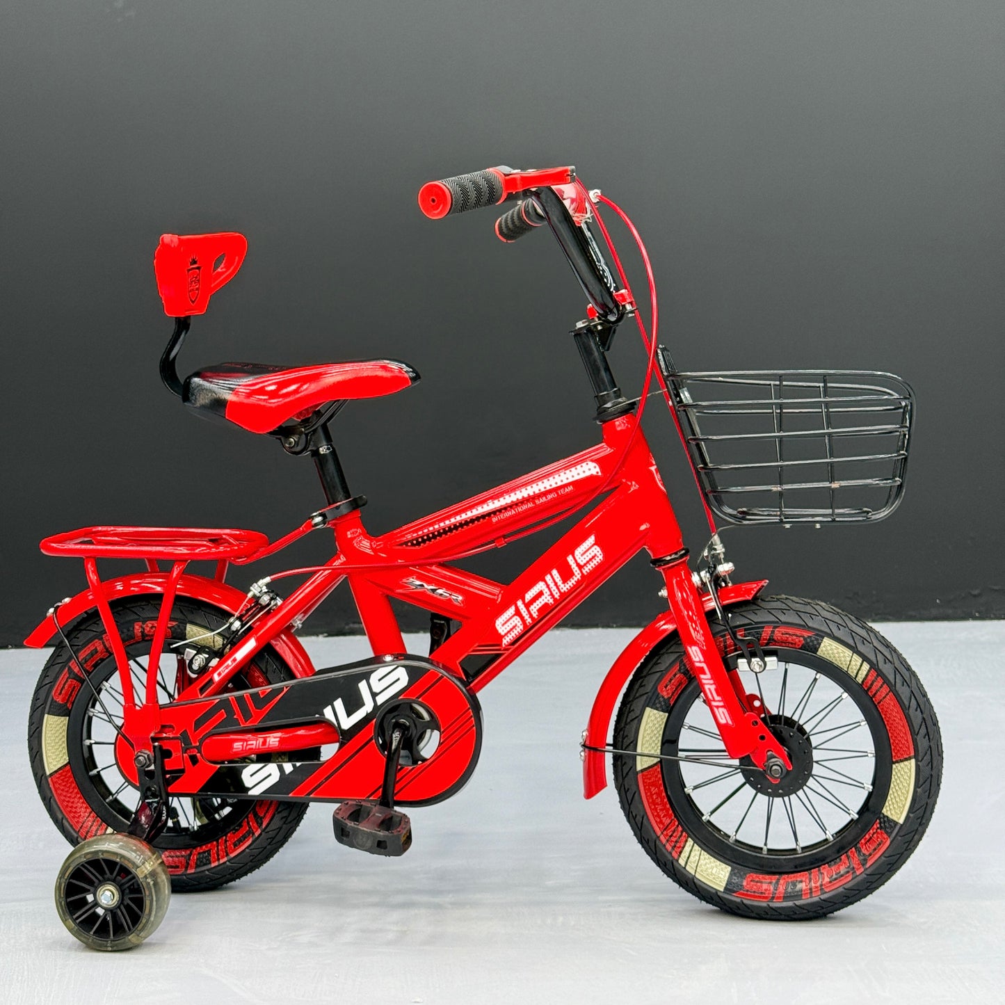 Series Kids Bicycle – Heavy-Duty Frame with Front Basket & Backrest Seat – Safe & Stable Ride Red