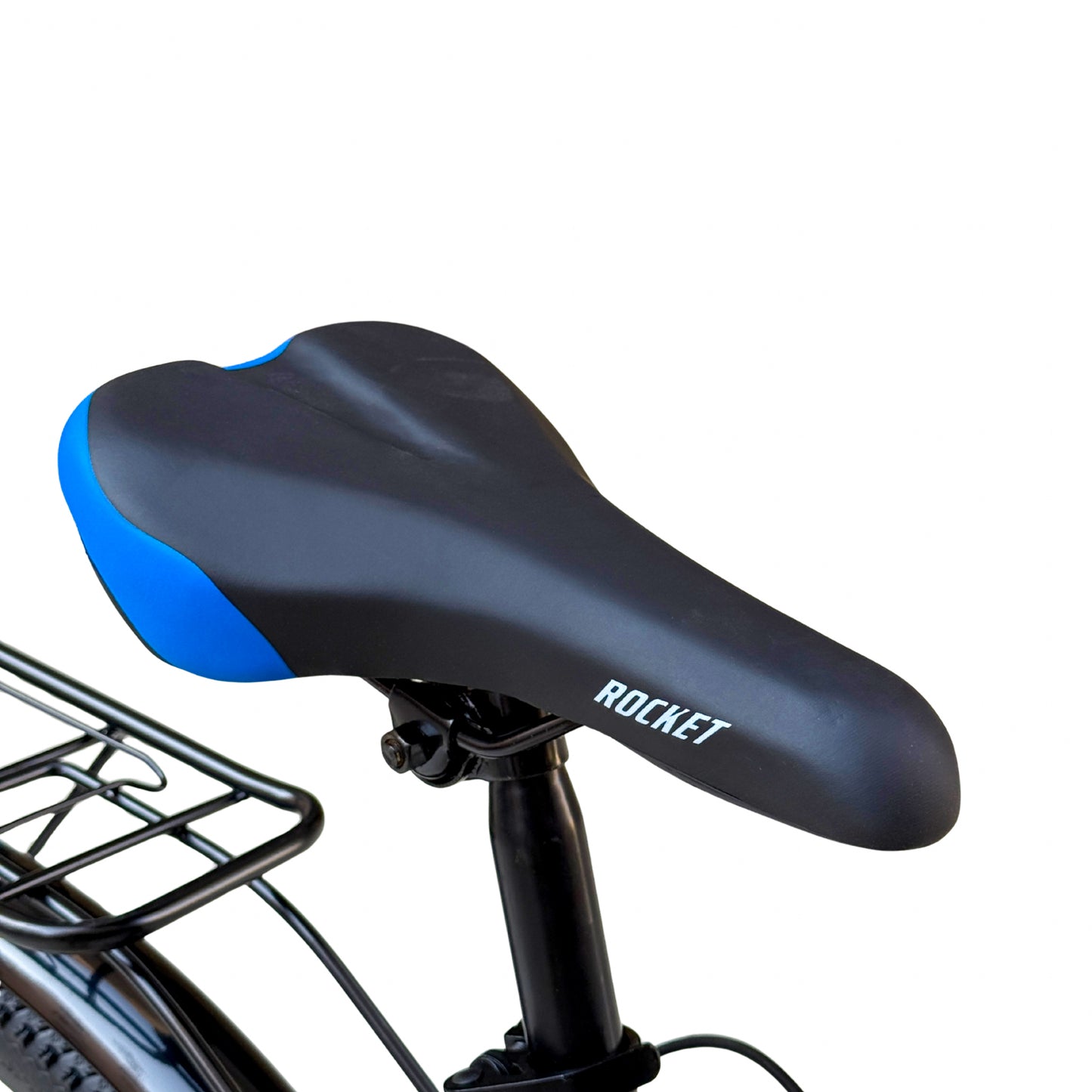 26” Single-Speed Bicycle – Front Suspension + Disc Brake – Internal Cable Frame – Front Basket & Rear Seat – Metal Mudguards blue