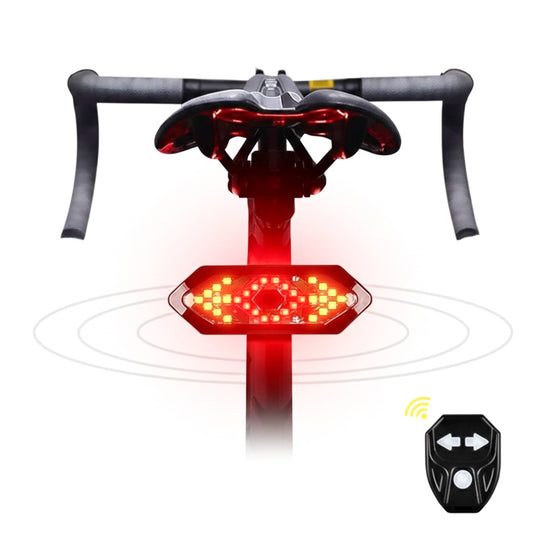 Rechargeable LED Rear Bike Turn Signal Light with Remote Control – 5 Lighting Modes & Safety Alert System