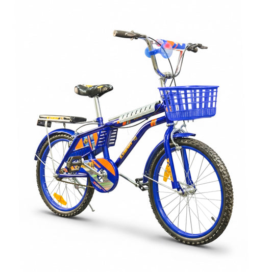 TIGER Kids Bike 20 Inch with Front Basket & Back Seat – For Children 6 to 10 Years blue