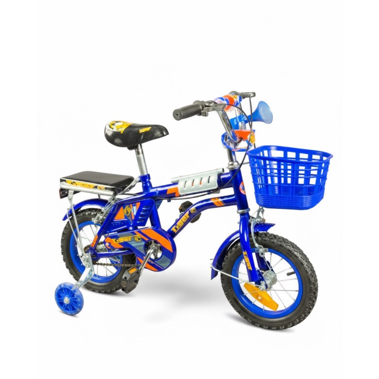TIGER Kids Bike 12 Inch with Front Basket & Back Seat – For Children 2 to 5 Years