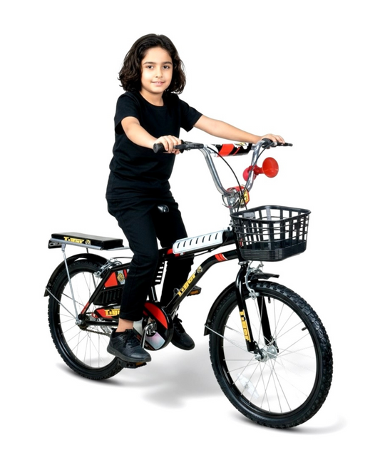 TIGER Kids Bike 20 Inch with Front Basket & Back Seat – For Children 6 to 10 Years