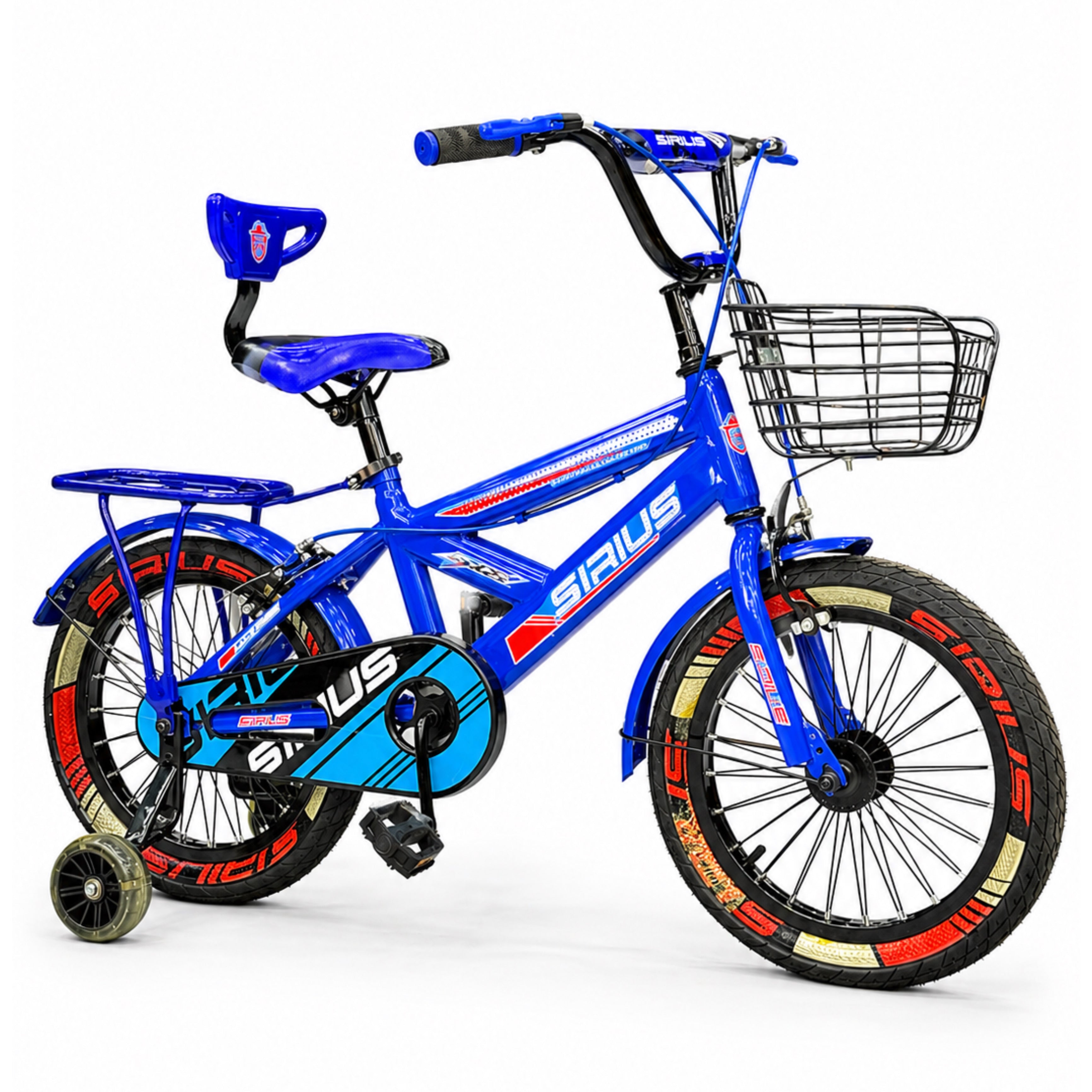 Series 16” Kids Bicycle – Heavy-Duty Frame with Front Basket & Backrest Seat – Safe & Stable Ride Blue
