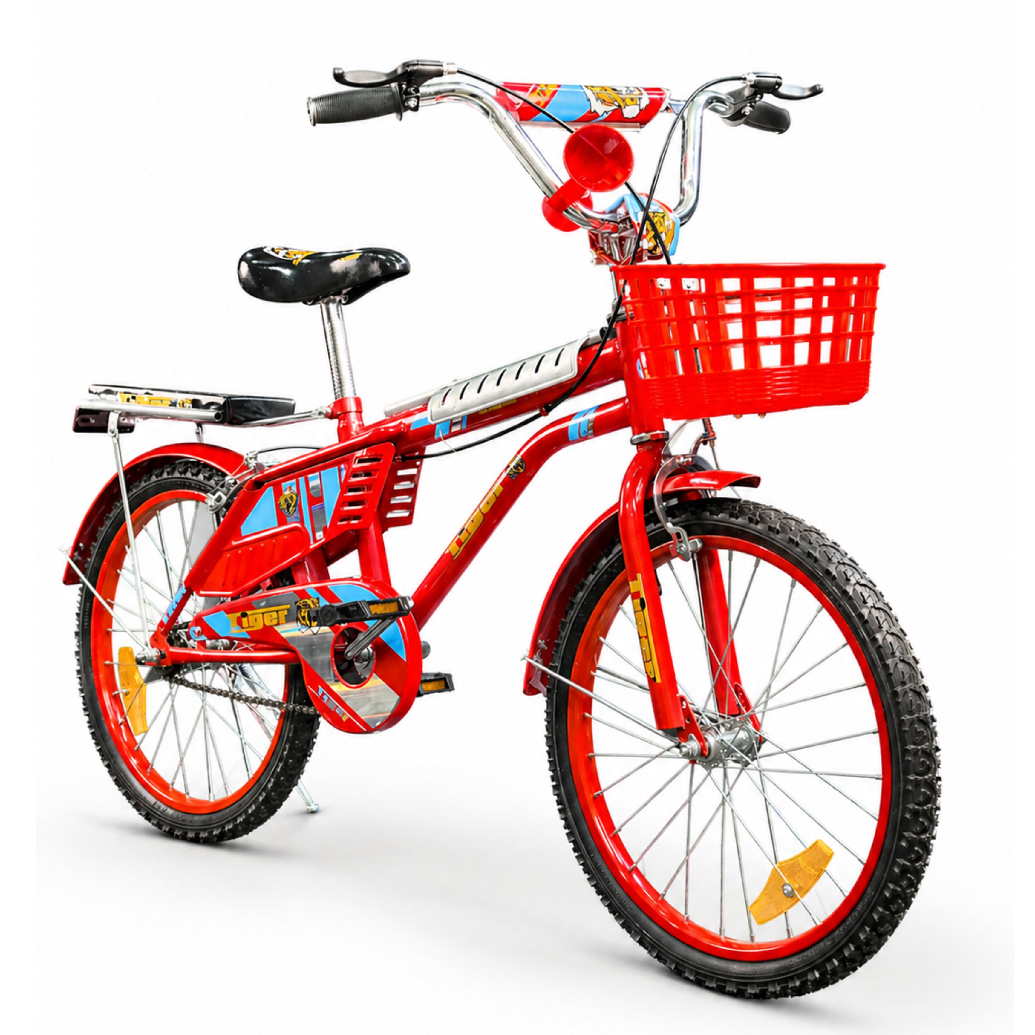 Tiger 20-Inch Kids Bicycle – Practical Design with Front Basket & Rear Seat