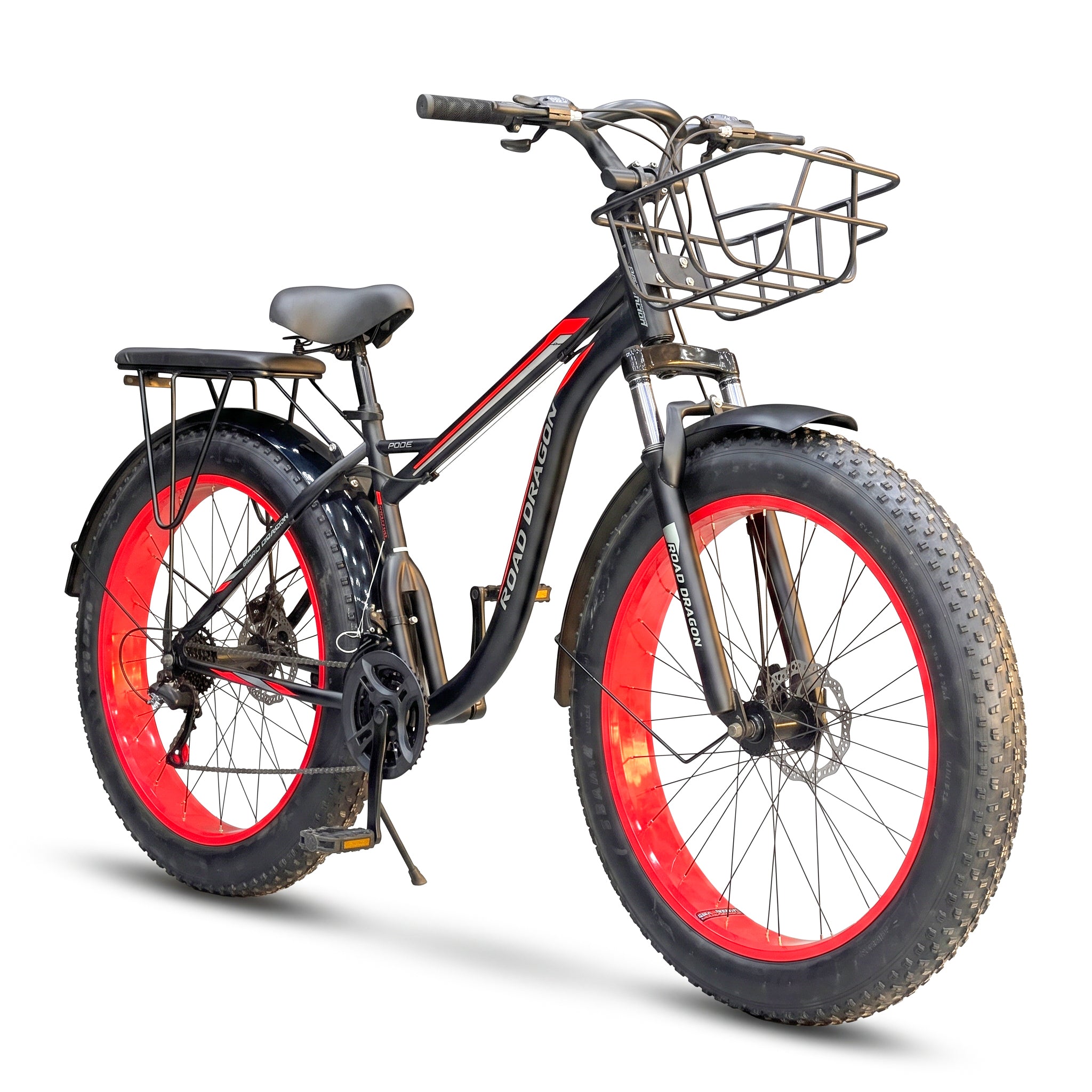 Dragon Tank Bicycle - 26 inch - 21 speed - 4.00 wide tires - disc brakes and front suspension