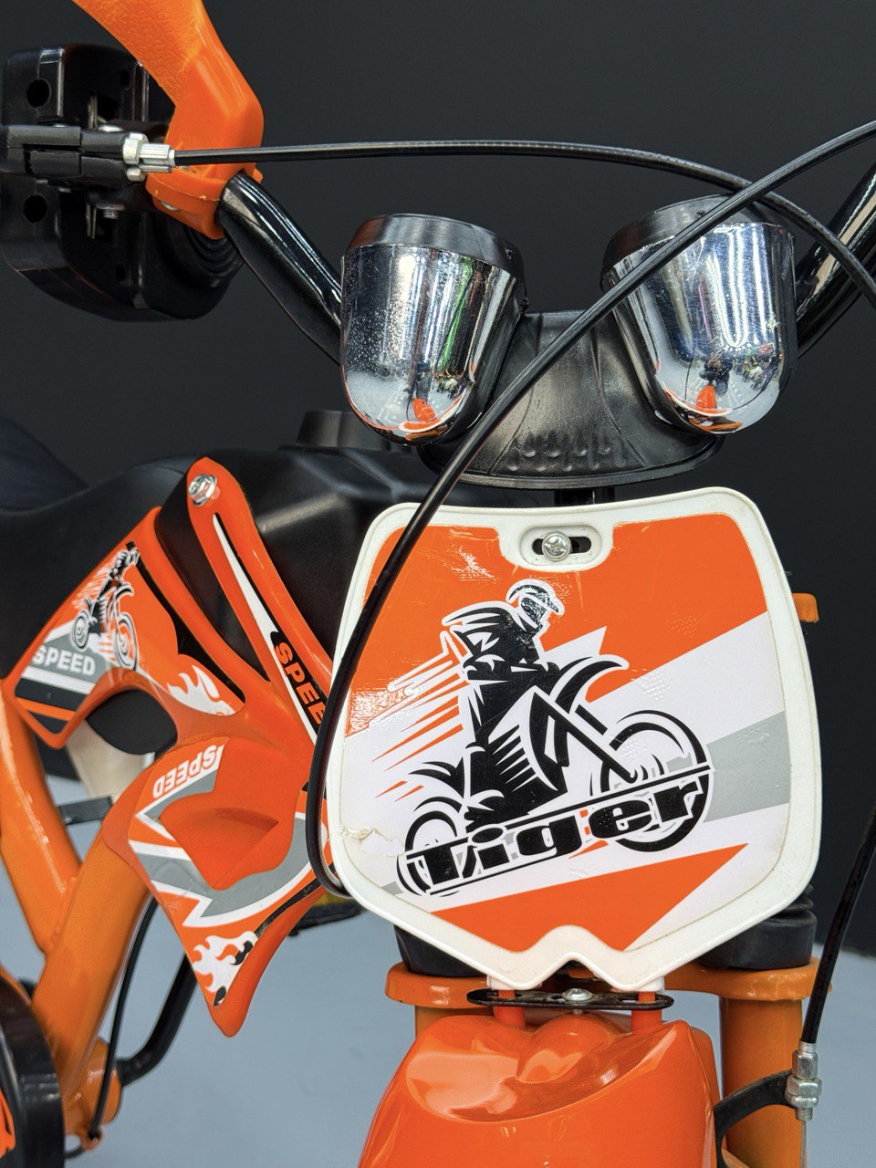 16-Inch Sporty Motorcycle-Style Bicycle for Ages 4-6 Years Orange