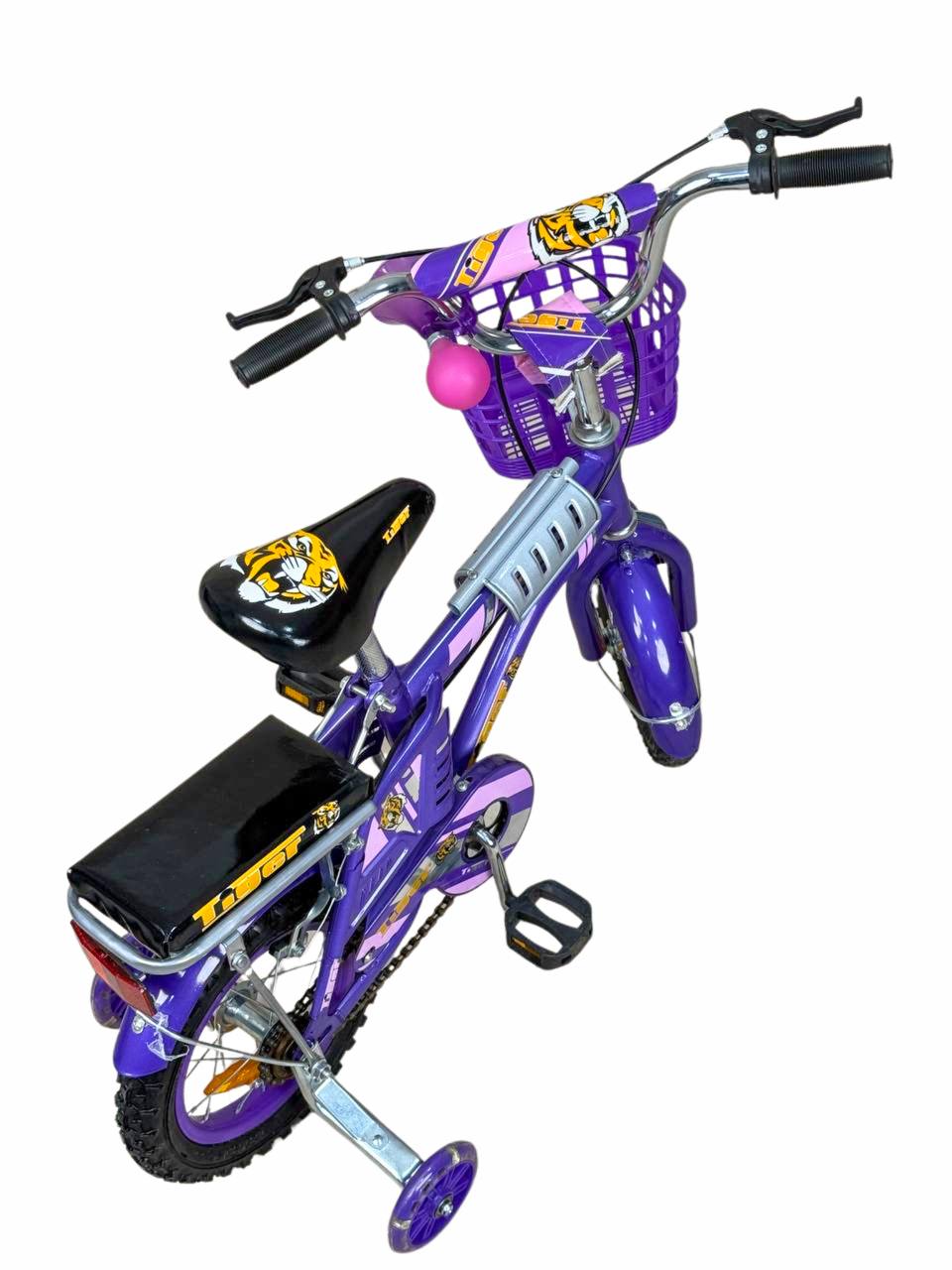 TIGER Kids Bike 12 Inch with Front Basket & Back Seat – For Children 2 to 5 Years