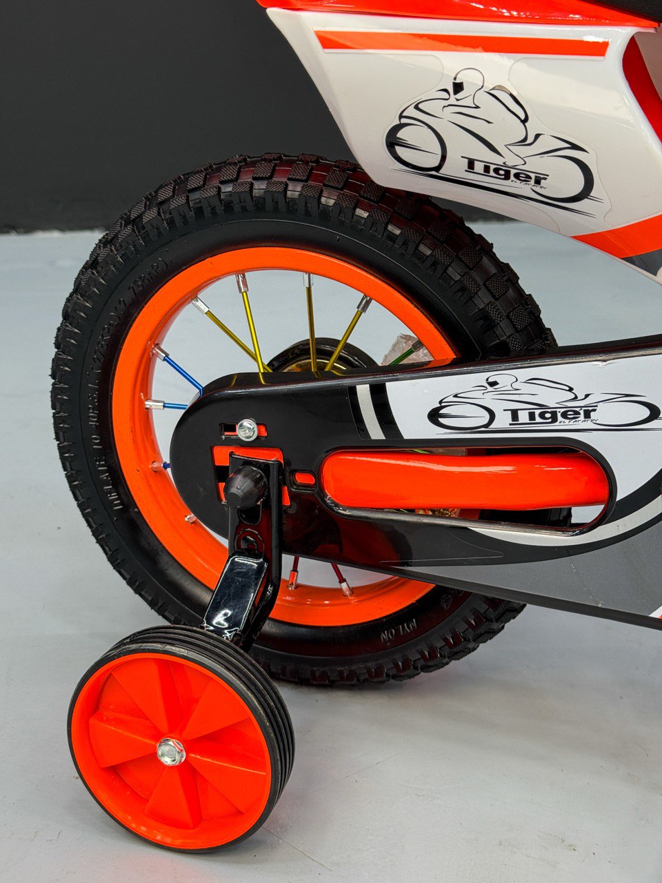 12-Inch Sporty Motorcycle-Style Bicycle for Ages 2-4 Years Orange
