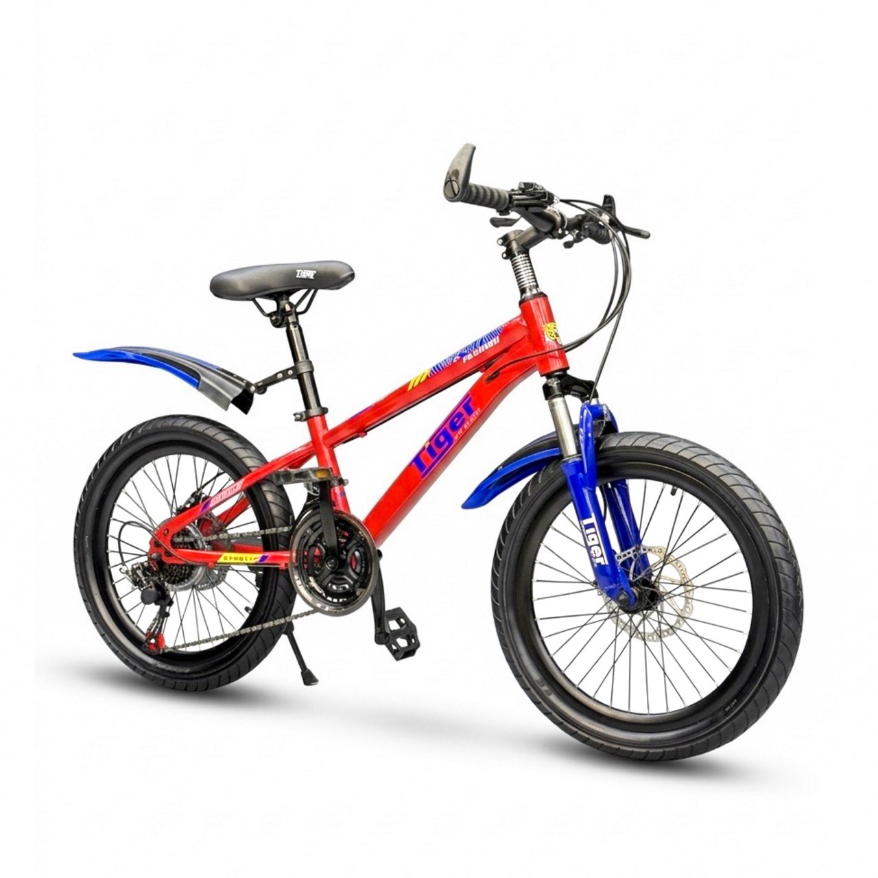 Kids Mountain Bike 20 Inch – 21 Speed – Disc Brakes – Front Suspension – 3.00 Wide Tires – Suitable for Ages 6-12 Red
