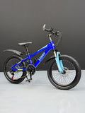 Kids Mountain Bike 20 Inch – 21 Speed – Disc Brakes – Front Suspension – 3.00 Wide Tires – Suitable for Ages 6-12 Silver