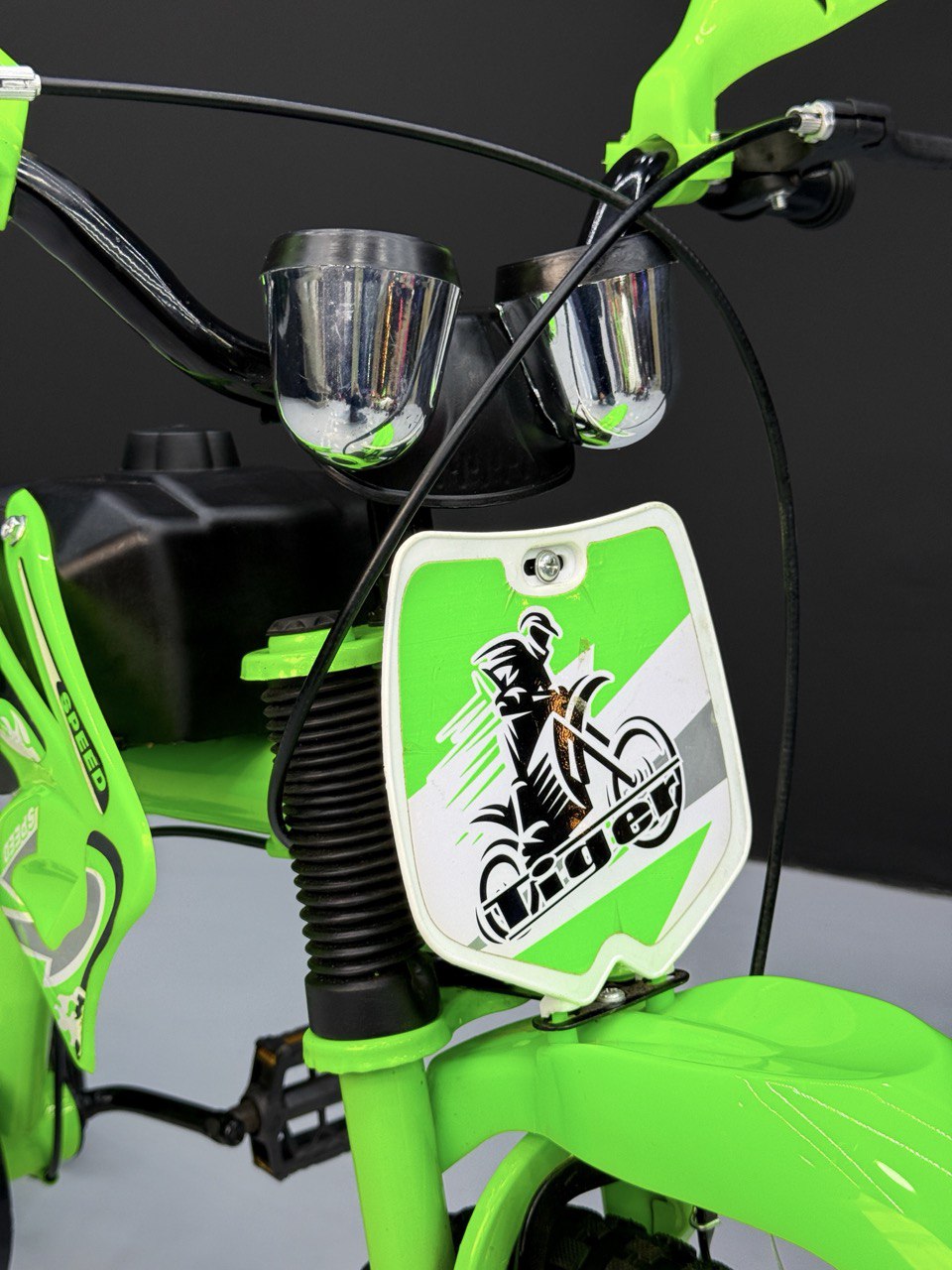 16-Inch Sporty Motorcycle-Style Bicycle for Ages 4-6 Years GREEN