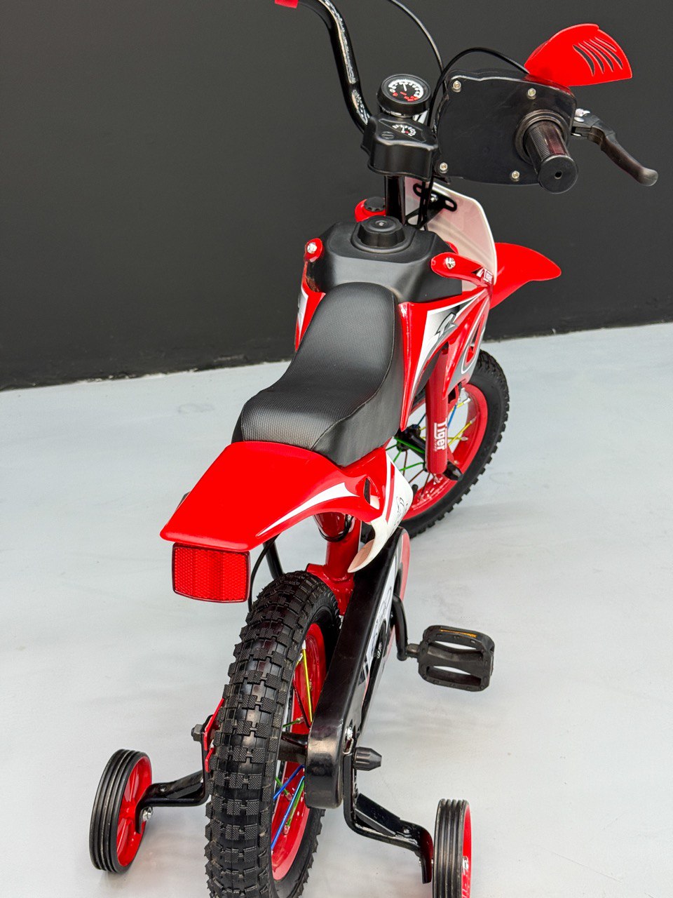 12-Inch Sporty Motorcycle-Style Bicycle for Ages 2-4 Years Red
